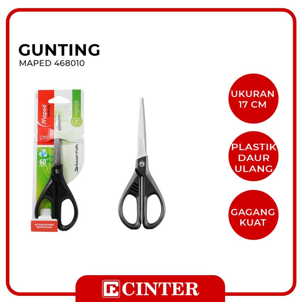 

MAPED - GUNTING TAJAM / SCISSORS ESSENTIAL GREEN 17CM BLISTER 468010