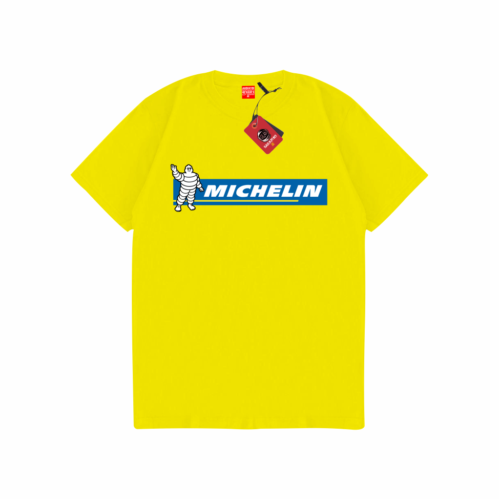 SAKAZUKI Kaos Baju Distro Katun Combed 24s Unisex Gambar Michelin Tyre Logo Ban Mobil Motor Otomotif