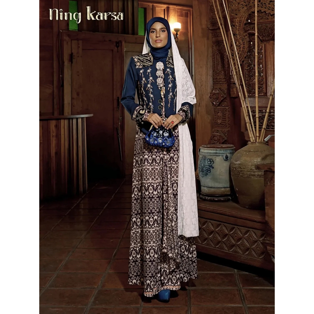 [UFA fashion] Gamis Tuneeca Inggit Sundari, TUNEECA T-1024011, Gamis elegan gaya kontemporer