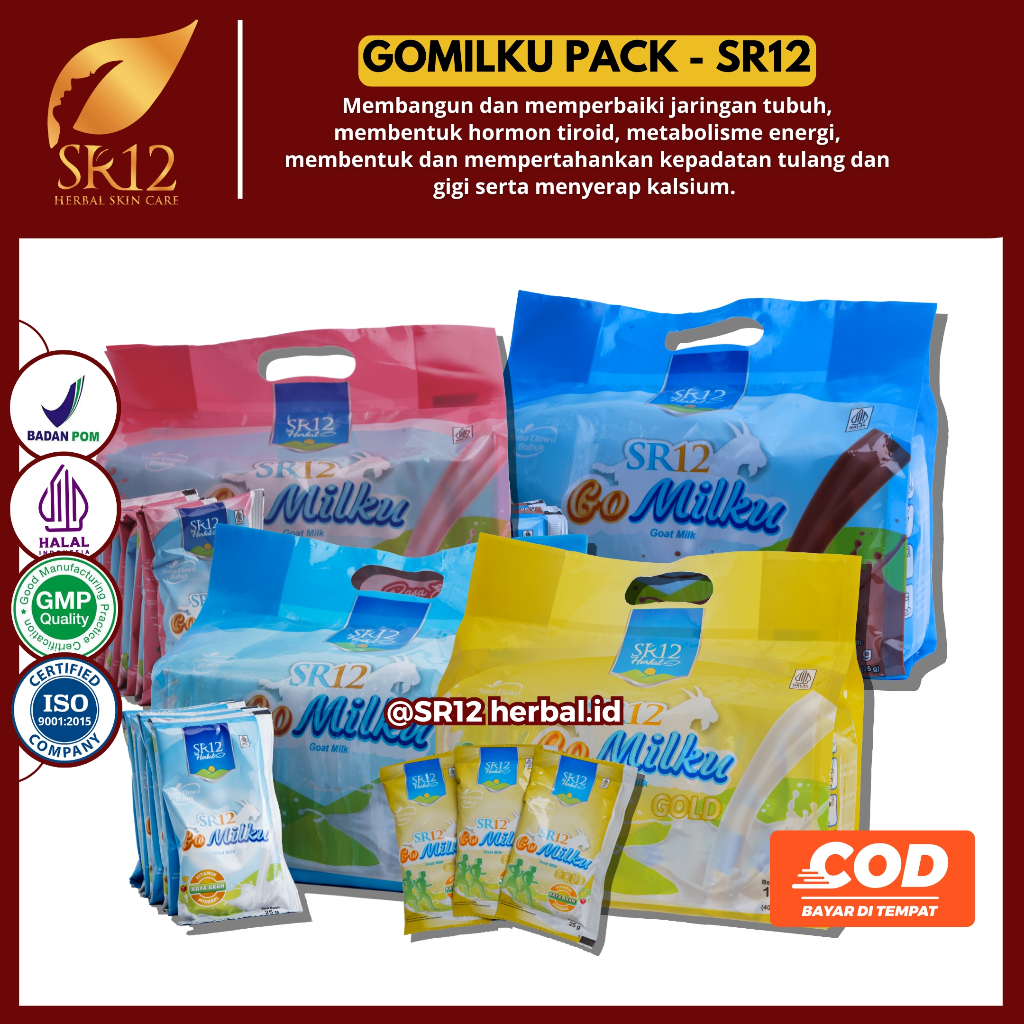 

GoMilku SR12 / GoMilku Sachet SR12 / Susu Kambing Etawa Sachet / 40 Sachet / Pack