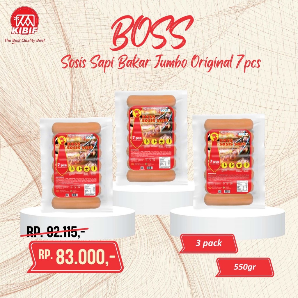

Boss Sosis Bakar Jumbo Original isi 7pcs Triple Pack