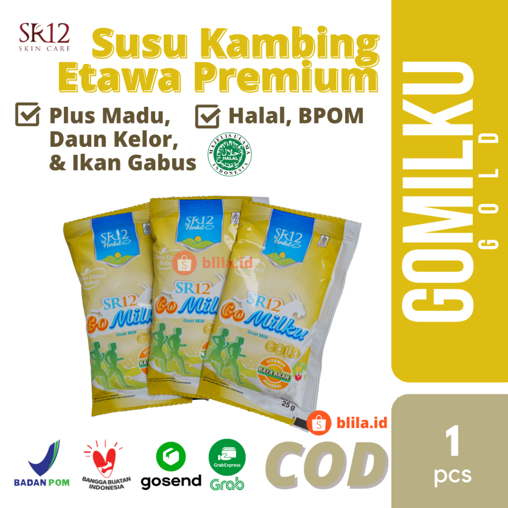 

SR12 Sachet Gomilku Gold 25gr 1 pcs Go Milku Saset Susu Kambing Bubuk Ekstak Jahe Bawang Putih