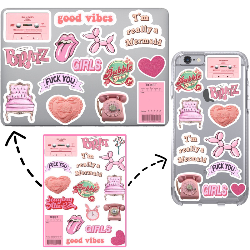 

Sticker Pink aesthetic theme ( Sudah Cutting ) / Stiker pink lucu Aesthetic