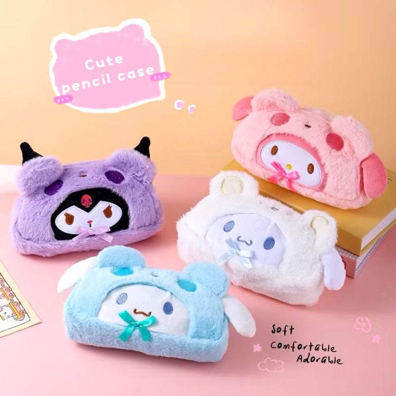 

Tempat Pensil Bulu Kuromi Melody Cinnamoroll Pochacco | Pouch Resleting Bulu Sanrio