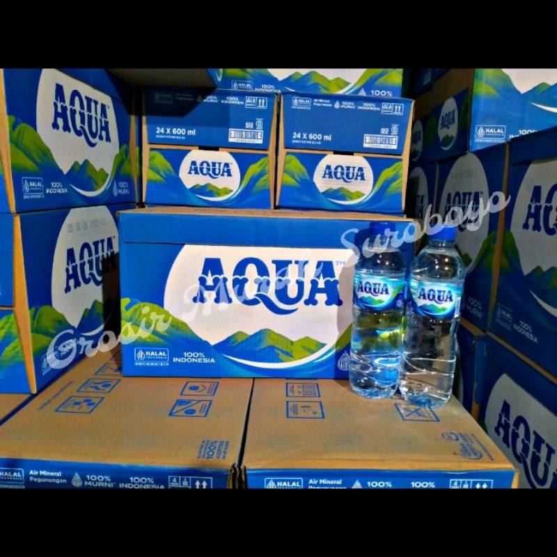 

AQUA Air Mineral 600ml x 24 botol (1 box) (INSTAN SURABAYA)