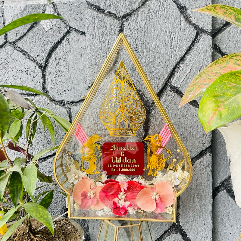 40x30CM FRAME MAHAR WAYANG / MAHAR GUNUNGAN WAYANG PREMIUM SIMBOLIS NIKAH WAYANG SESUAI REQUEST