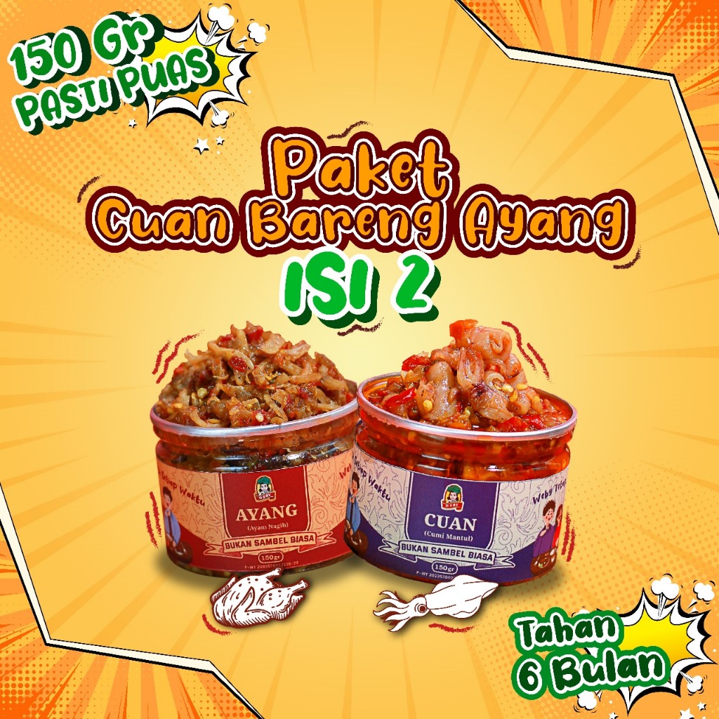 

Paket Duo - Sambal Cumi dan Sambal Ayam Pedas Full Rempah isi 150 gram
