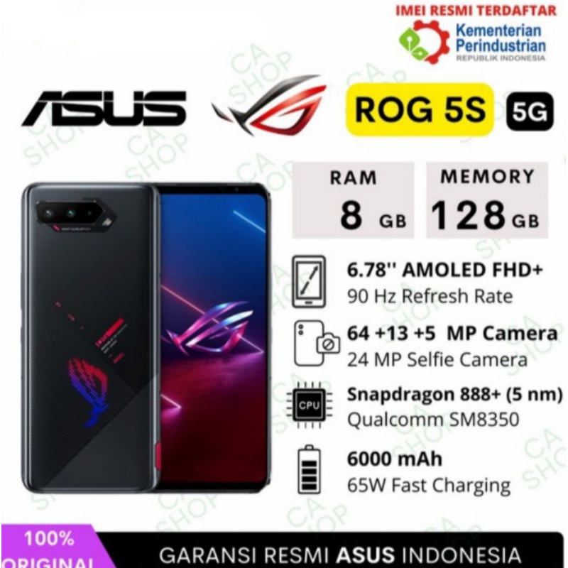 ASUS ROG PHONE 5S second, 8/128 (GARANSI RESMI INDONESIA)