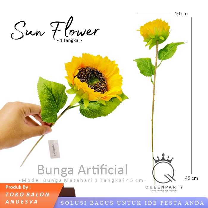 Bunga Matahari 1 Tangkai / Sun Flower Artificial Buket Bunga / Bunga Hias Plastik Matahari 1 Tangkai