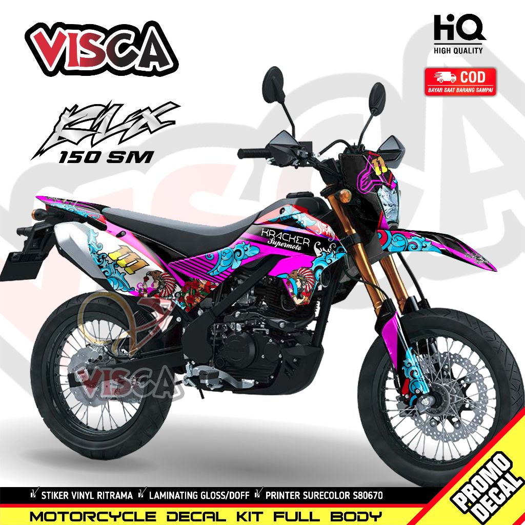 Decal Klx SM 150 Full Body Decal Supermoto Full Body Dekal KLX 150 Terbaru Decal KLX 150 SM SUPERMOT