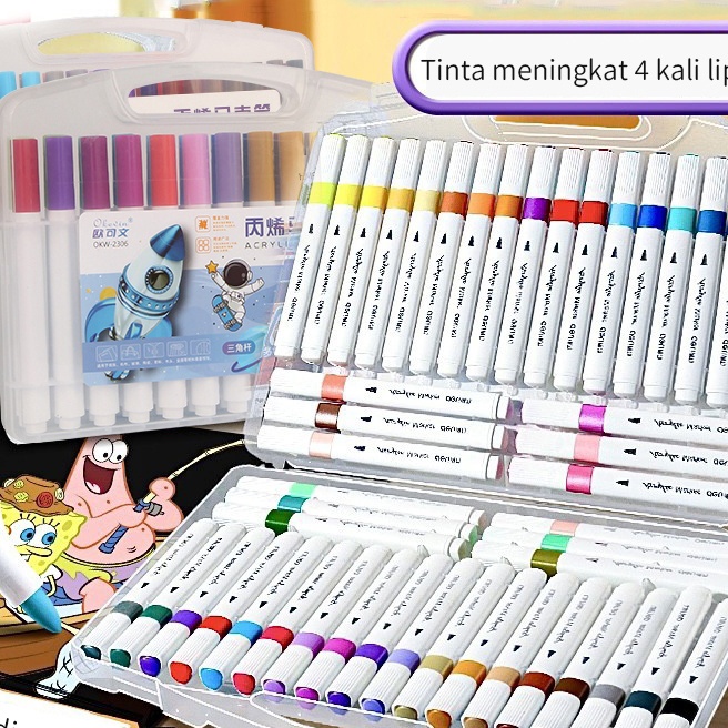 

Kilat TOYA Spidol Acrylic Marker 1224364868 Warnas Paint Marker DIY Painting Spidol Pastel Pulpen Pen Akrilik Marker Warna Cepat Kering Tahan Air