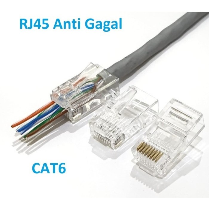 Konektor RJ45 Cat6 Anti Gagal RJ45 Cat 6 Connector