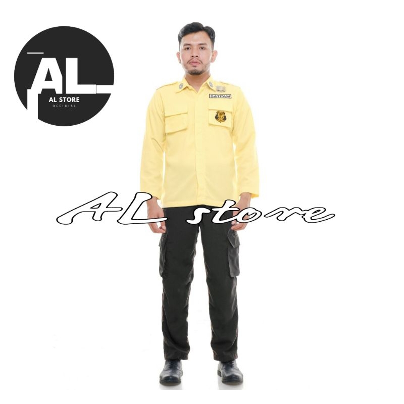 SERAGAM PDL SATPAM CREAM/SETELAN SERAGAM SATPAM CREAM PDL/BAJU PDH SATPAM CREAM TERBARU/CELANA PDL C