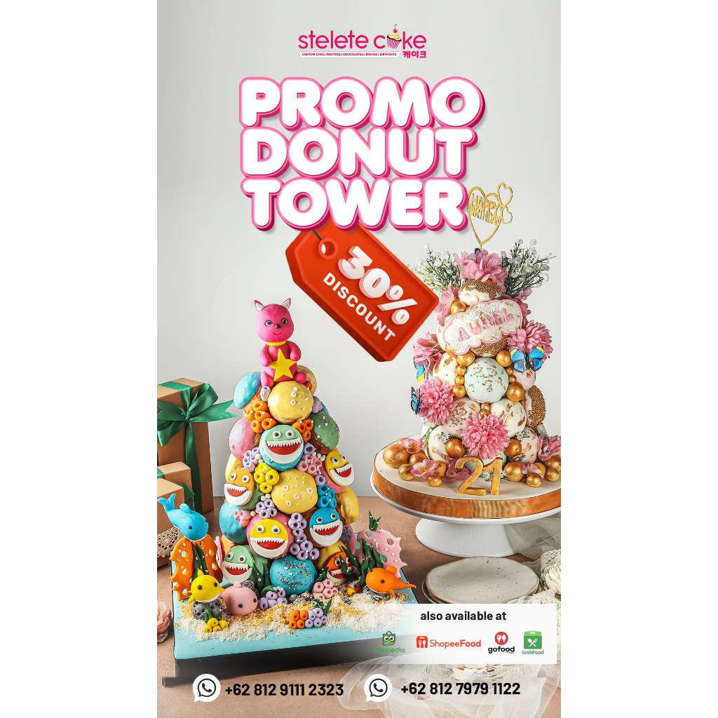 

Promo Donat Tower Karakter / Donat Tower Ulang Tahun Anak / Birthday Cake / Custom Kue Ulang Tahun / Kue Ulang Tahun Anak