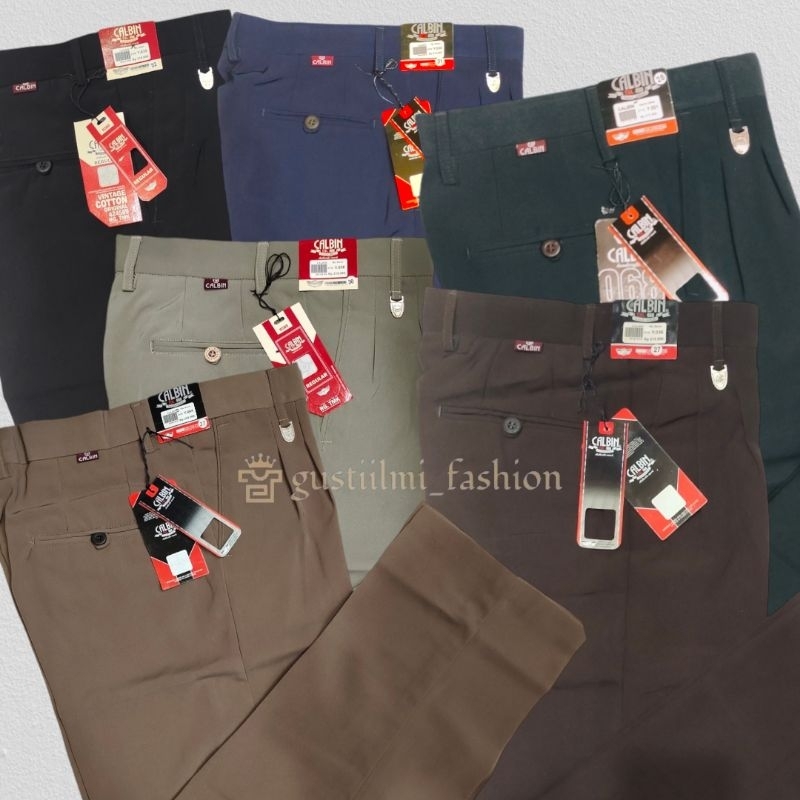 CELANA CALBIN ORIGINAL - HITAM FORMAL NO 27-38 - 39 - 44 - CELANA KANTOR KERJA PRIA LAKI LAKI COWOK 