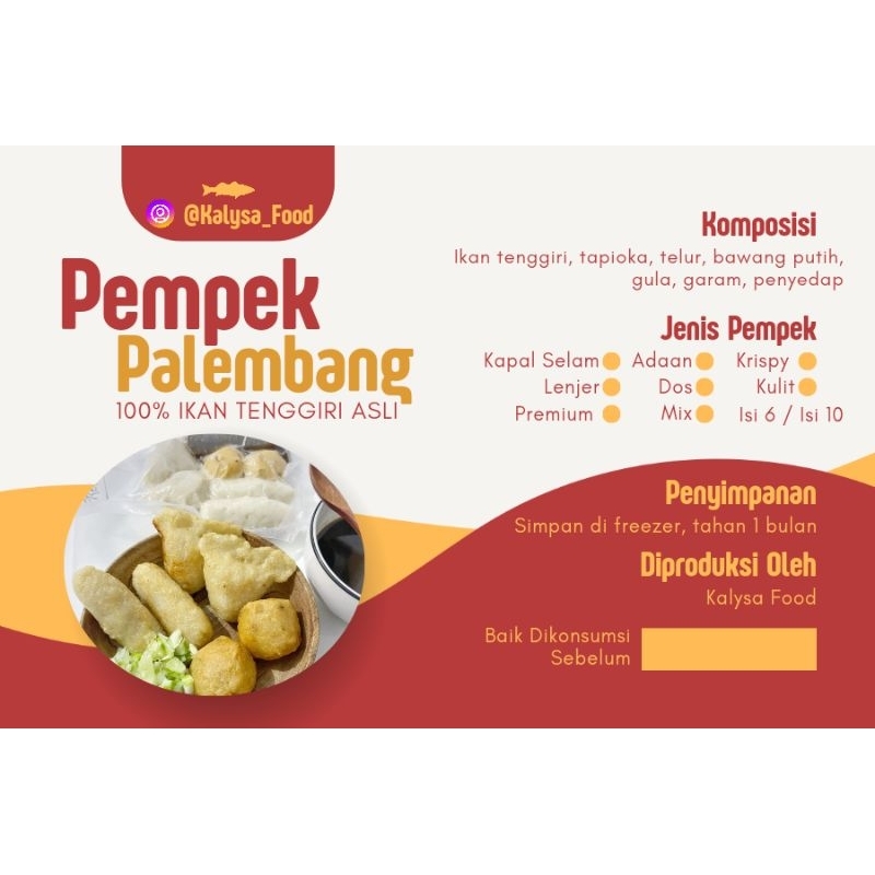 

Pempek Ikan isi 6pcs Mix