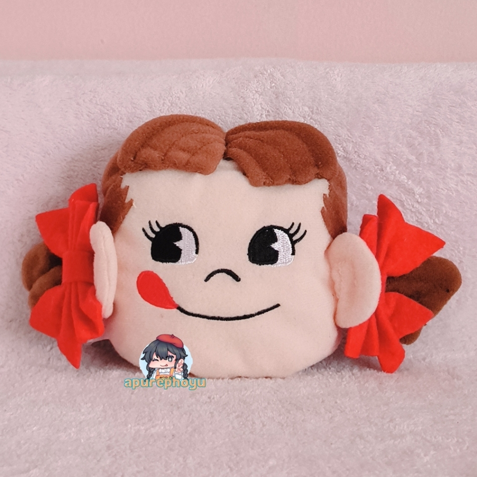 Gantungan Boneka Dompet Koin Fujiya Peko Chan Face-shaped Coin Pouch Ball Chain Plush