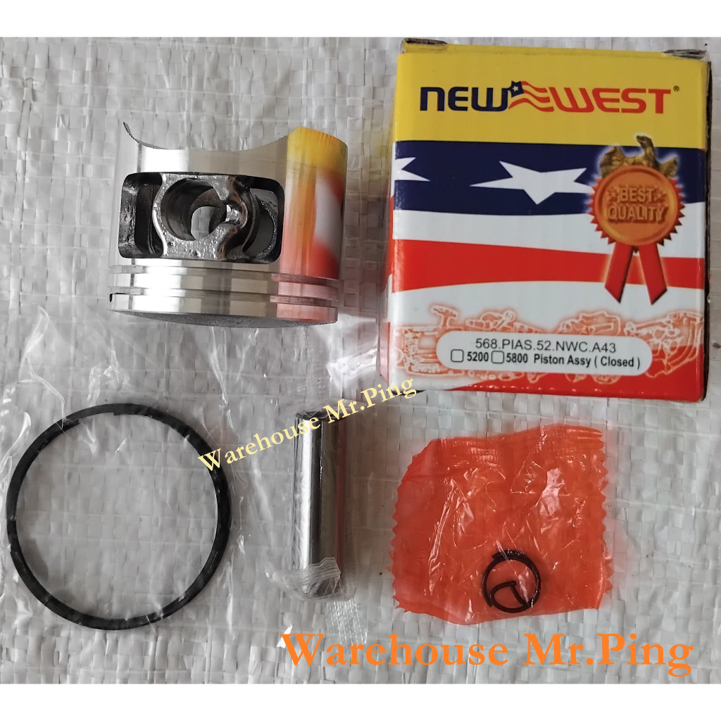 New West Ring Clip Pin Piston Gergaji Mesin Chainsaw 5200 568 588 598 Set Lengkap