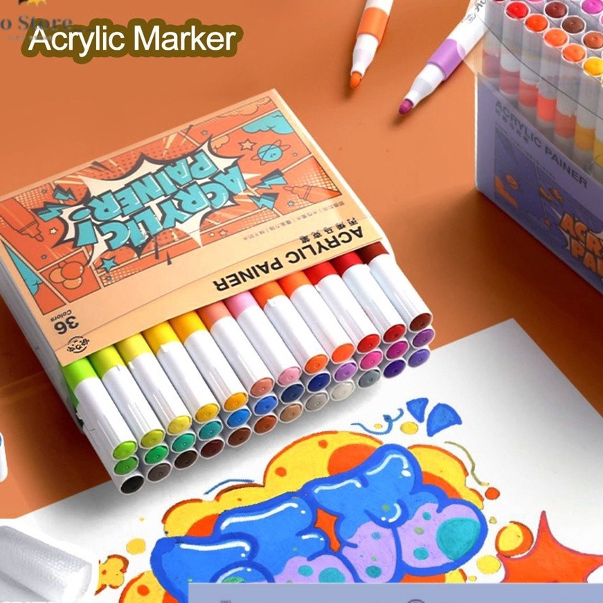 

Premium CODPen Akrilik Marker Warna Cepat Kering Tahan Air Spidol Acrylic Painter Menggambar Kreativitas Seni Edukasi Anak