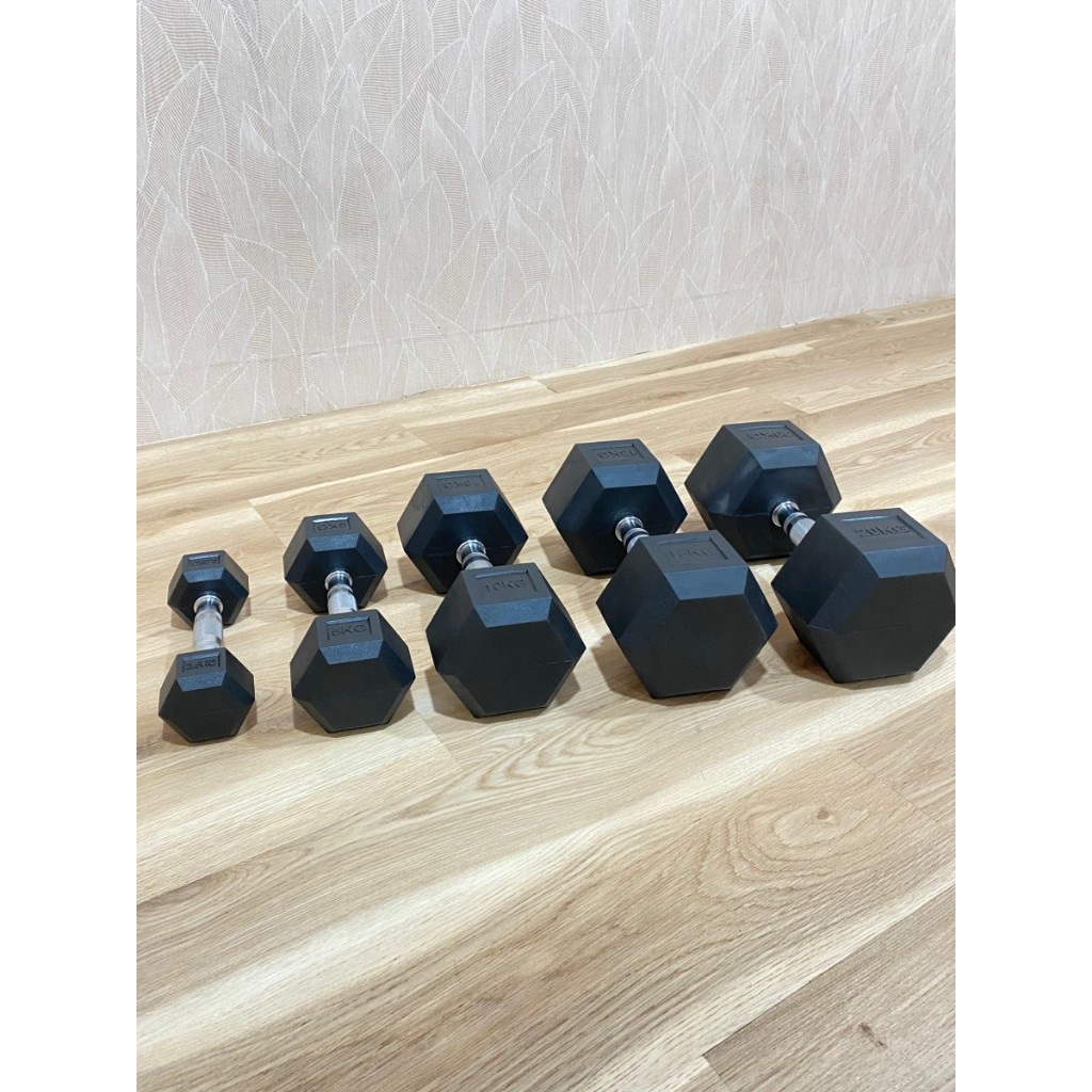POTENCE DUMBBELL HEXAGON 2.5KG DUMBEL DUMBELL BARBELL HEXAGONAL 2.5 KG BESI BARBEL