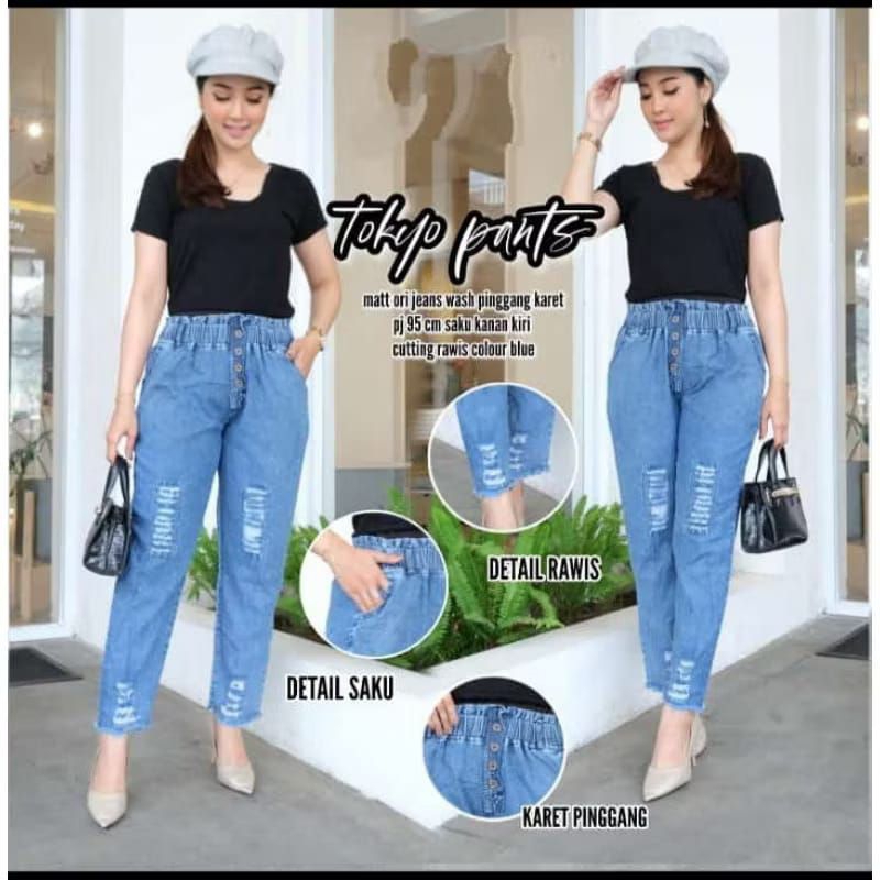 baggy jeans sobek wanita-baggy jumbo sobek wanita-baggy jeans jumbo