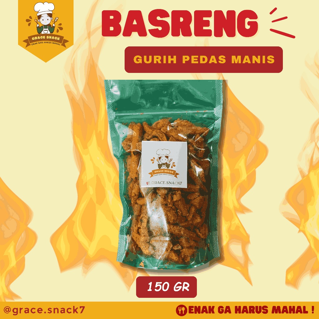 

BASRENG GURIH DAUN JERUK 150 GR POUCH - Grace Snack