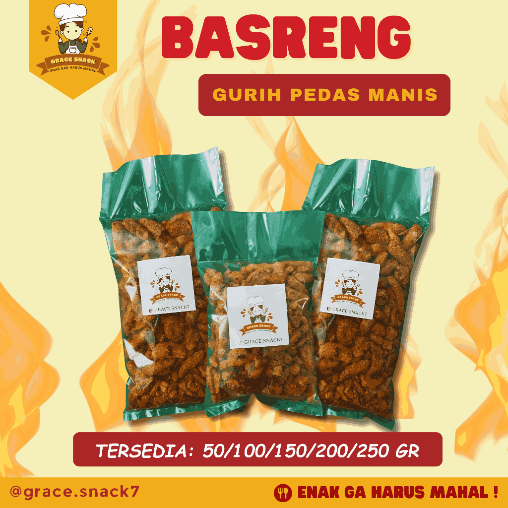 

BASRENG GURIH DAUN JERUK 50/100/150/200/250 GR - Grace Snack