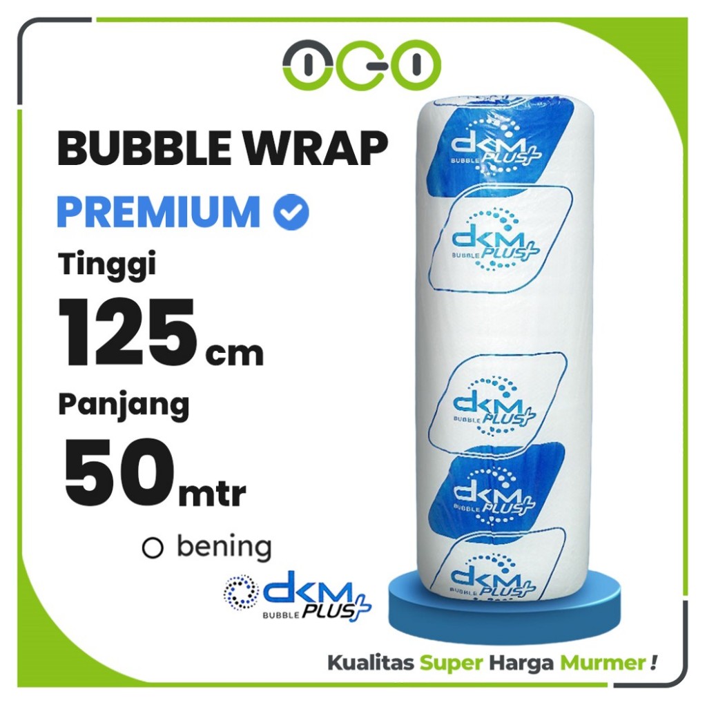

Bubble Wrap DKM Roll Biru 2,7Kg - Bening Premium 125cm x 50meter / Plastik Buble Packing Gelembung