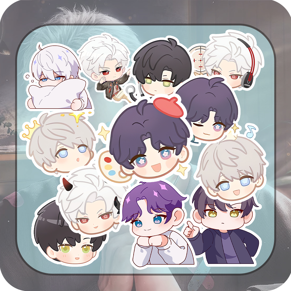 

Stiker Glossy Love and Deepspace, Sticker Anime Lucu