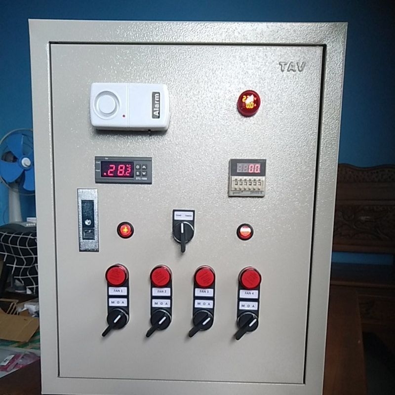 Panel kandang ayam 1 phase 4 blower ekonomis