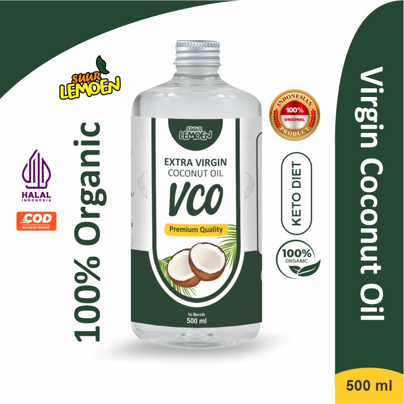 

Minyak Kelapa Murni VCO 250ml Organik Premium Extra Virgin Coconut Oil 500ml by Suur Lemoen
