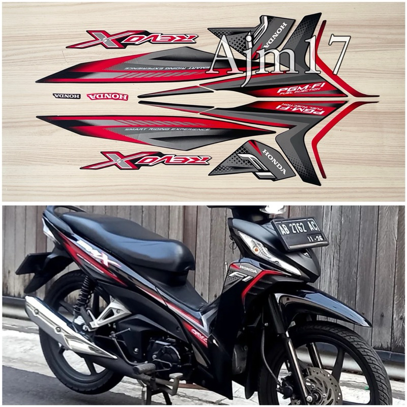 STIKER STRIPING MOTOR REVO X 2020 HITAM