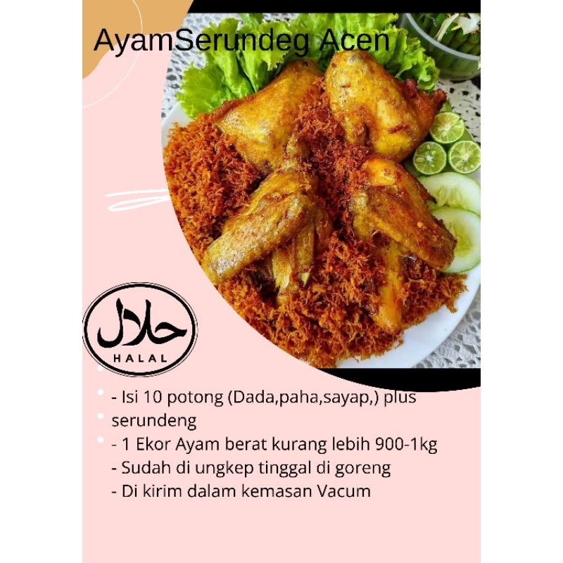 

Ayam Serundeng Isi 10 pcs ayam berat kurleb 900-1kg