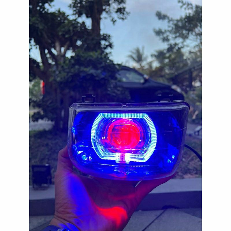 LAMPU BI-LED ALA ALA CR7 4,5 IN SUPRA X,LAMPU DEPAN BI-LED  CR7 SUPRA X LAMA