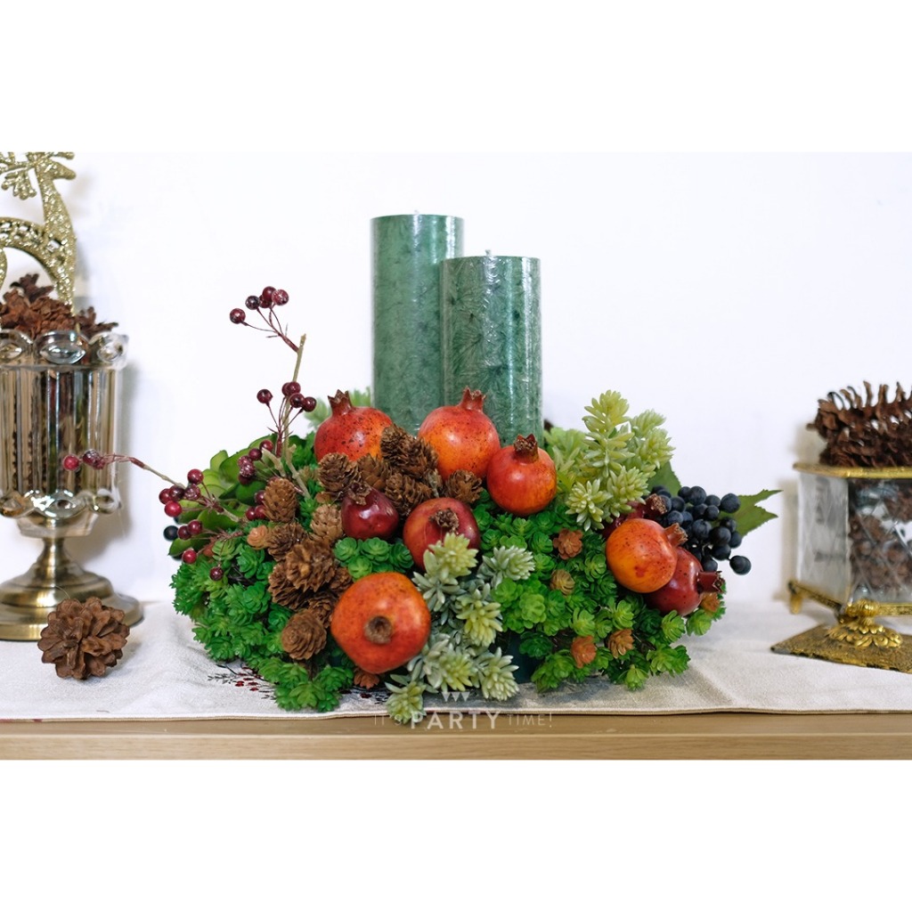 Sukulen and Pomagranate Table Top / Top Table Decoration / Candle Decoration / Top Table Decoration 