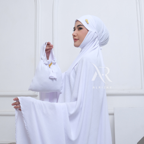 ALRIZKY - Mukena Dewasa Cringkle Penutup Dagu Polos Premium