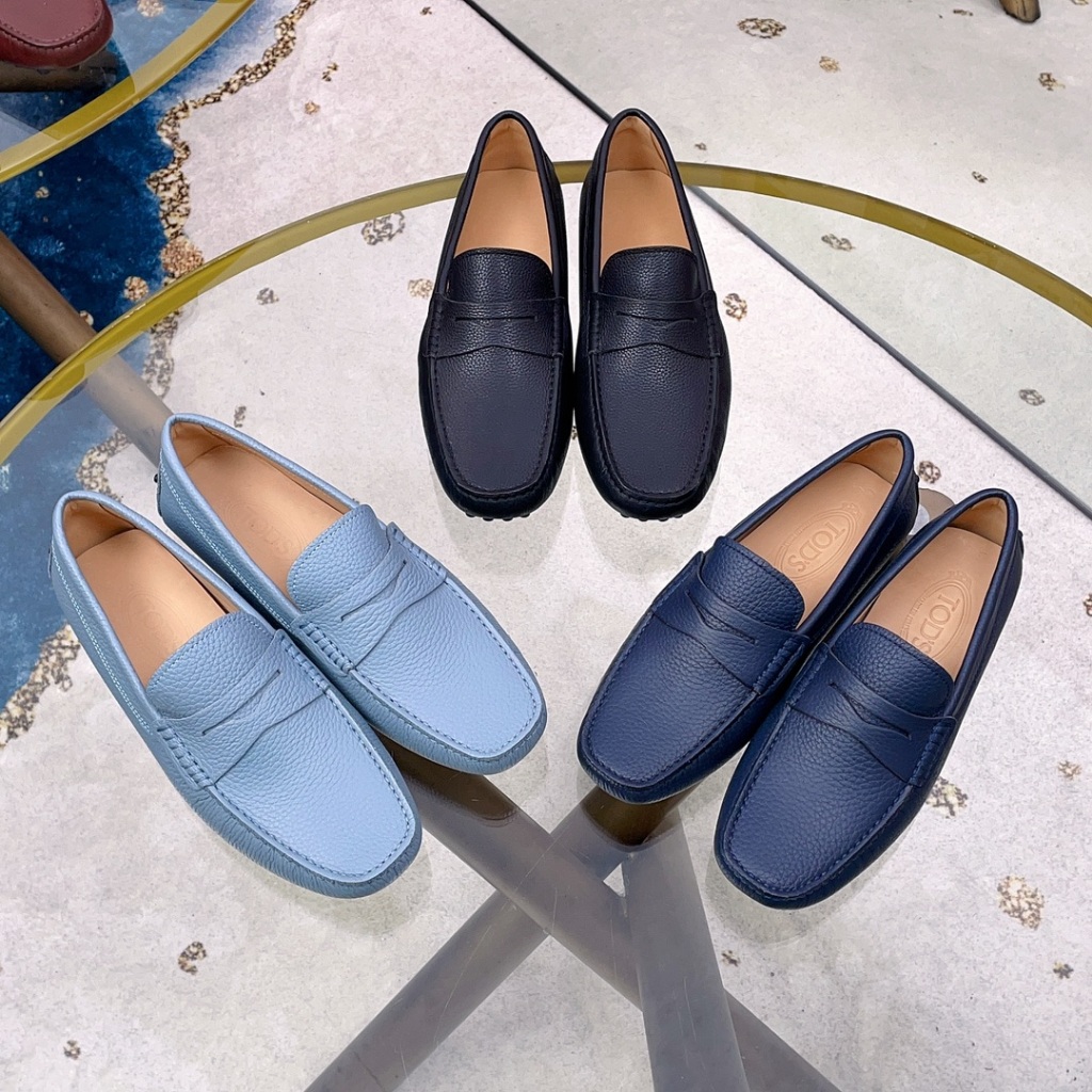 Sepatu beanie pria TODS baru, sepatu kulit kasual bisnis modis