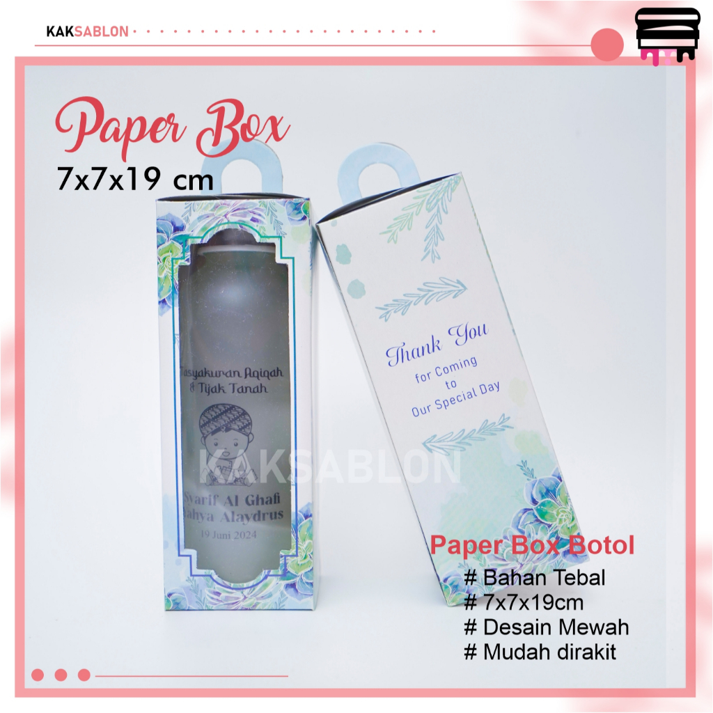 

Box Souvenir Botol 7x7x19cm Paper BOX Kemasan Tumbler