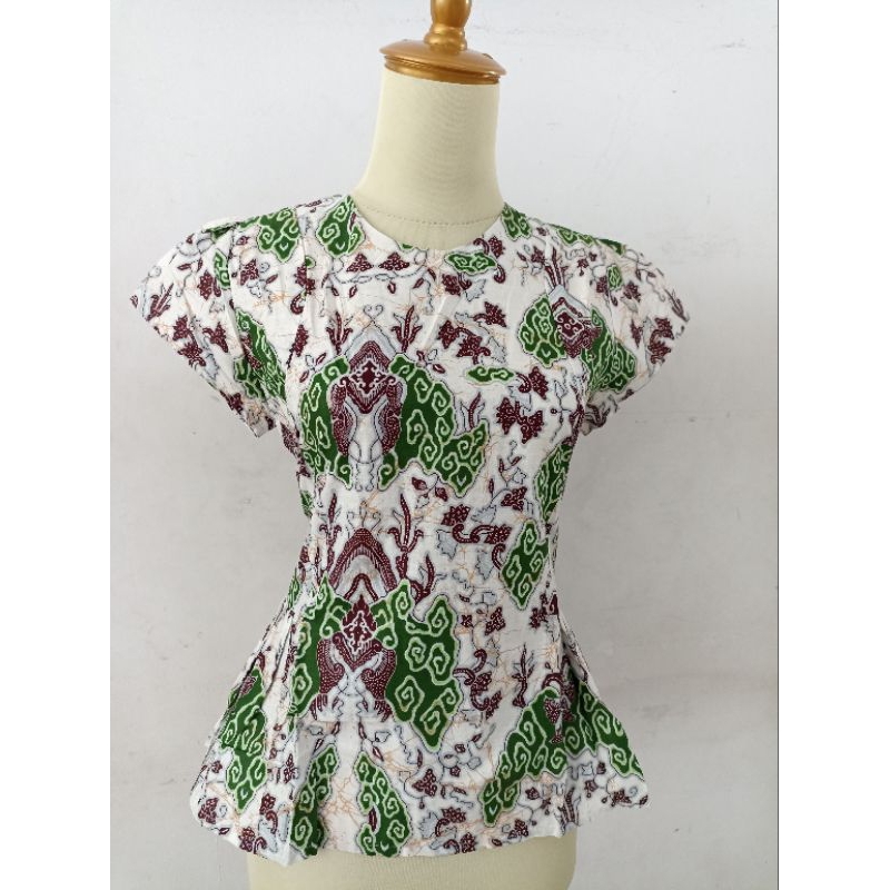 BLUS BATIK WANITA KANTOR MURAH BERKUALITAS PREMIUM - 539CB54 ONLY SIZE XL UNGU