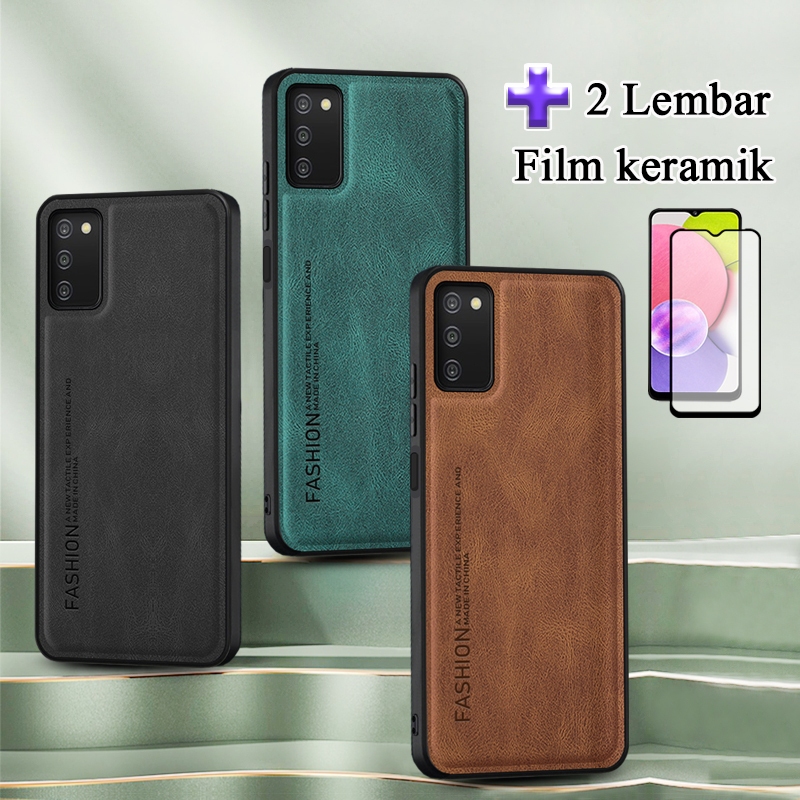2 In 1 Casing Samsung Galaxy A03S Case Kulit Premium Dengan Anti Gores