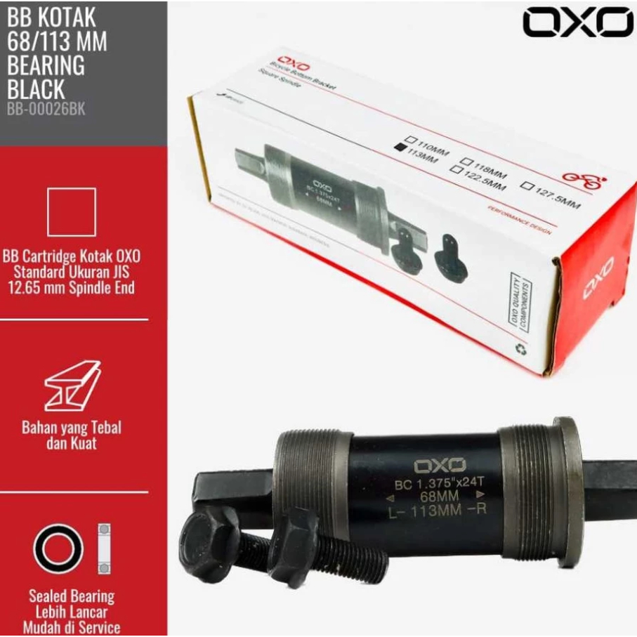 BB Kotak Bearing OXO BB-04 110mm | 113mm | 118mm | 122mm | 127.5mm