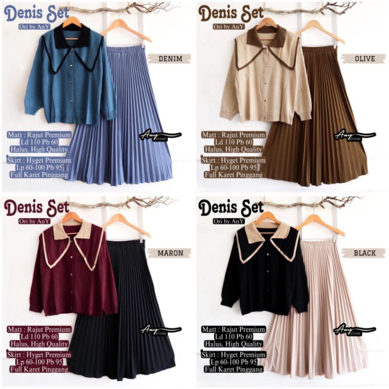 DENIS SET • SETELAN ROK PLISKET • BY ANY