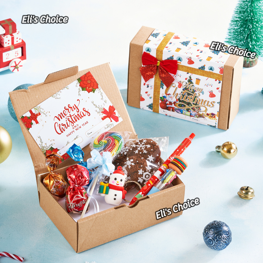

Parcel Hampers Mini Box Tukar Kado Natal Christmas isi Chocochips, Cokelat, Gantungan Kunci dll