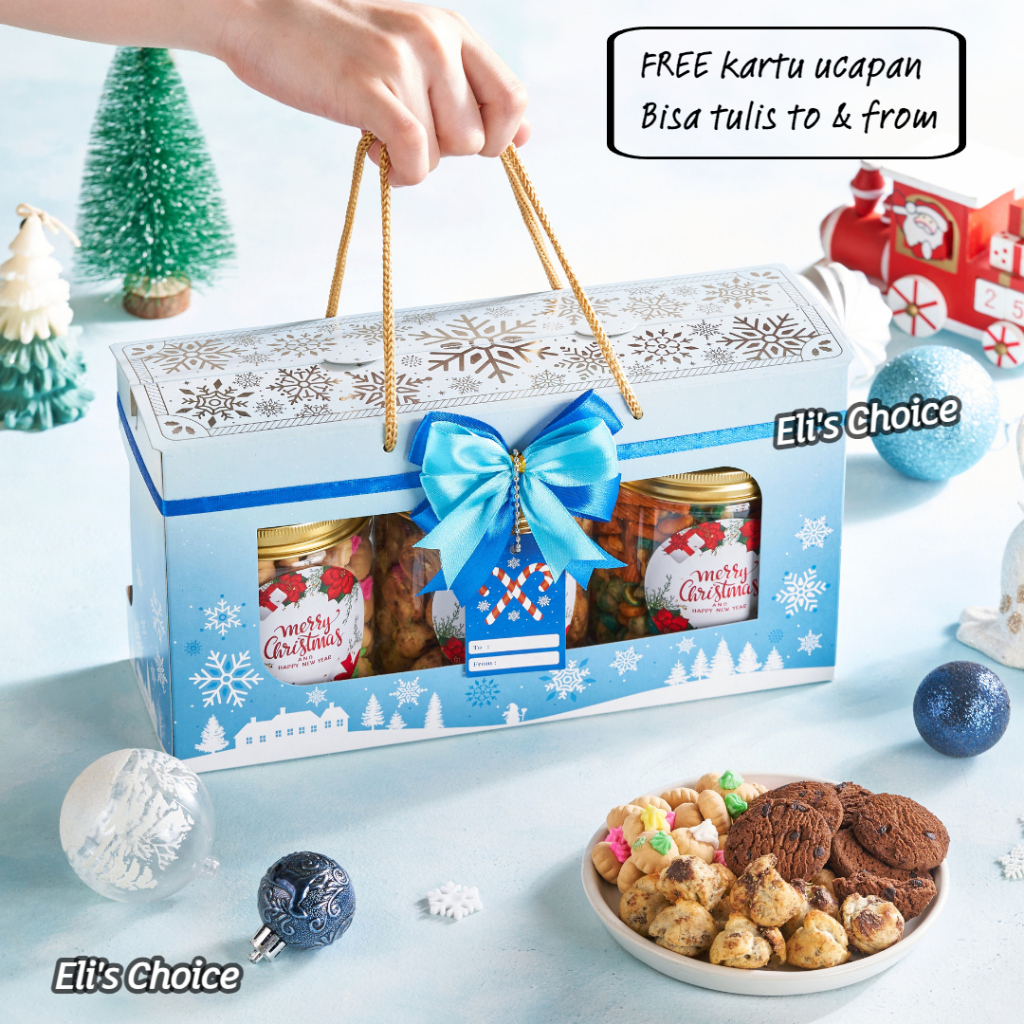 

[3 JAR] HAMPERS NATAL / PARCEL KADO CHOCO CHIPS GEM ROSE KUE SOES COKLAT JAR 600 ML PREMIUM READY STOCK TERMURAH / BINGKISAN MERRY CHRISTMAS PREMIUM