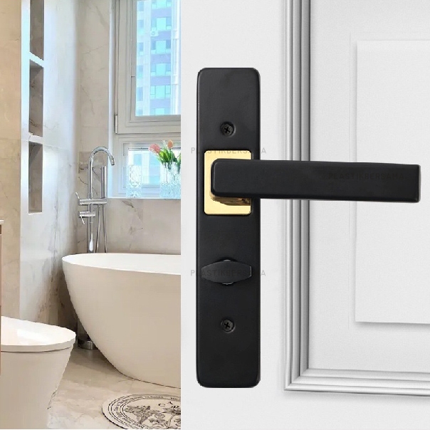 Gagang Pintu Kamar Mandi Kecil MURAH full set / Minimalis/ Kunci pintu toilet