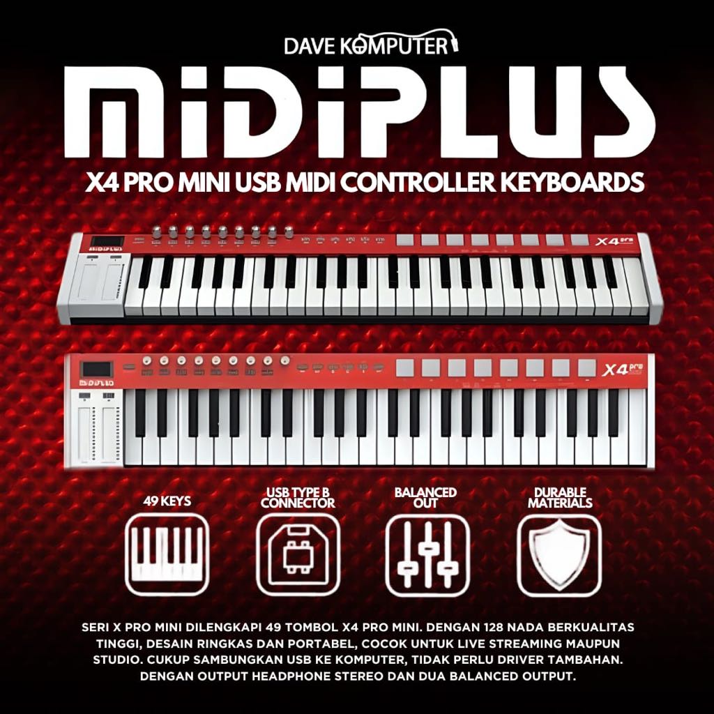 MIDIPLUS X4 PRO MINI USB MIDI CONTROLER KEYBOARD