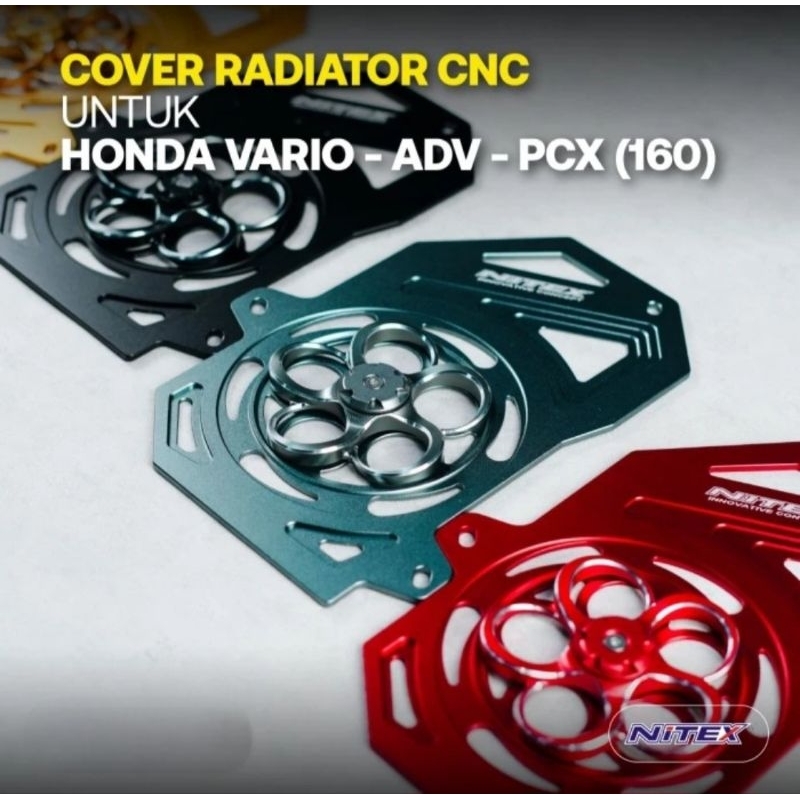 Cover Radiator Nitex Alumunium Cnc + Kipas Pcx 160 Adv 160 Vario 160