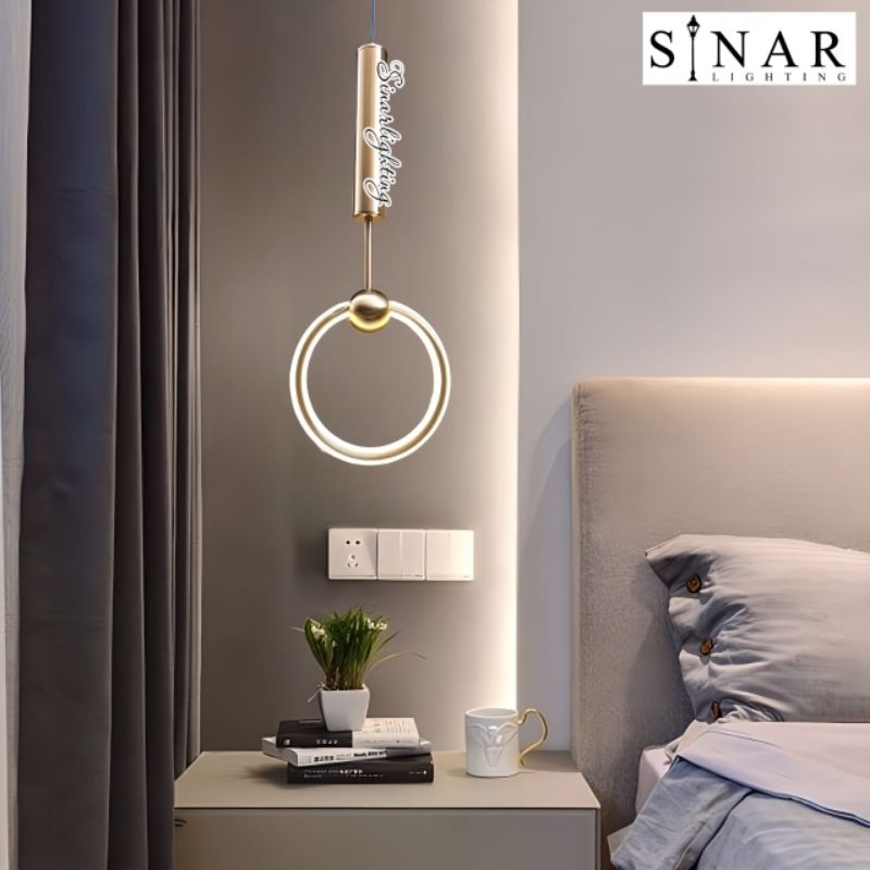 Lampu gantung Tunggal Minimalis gold LED SB801