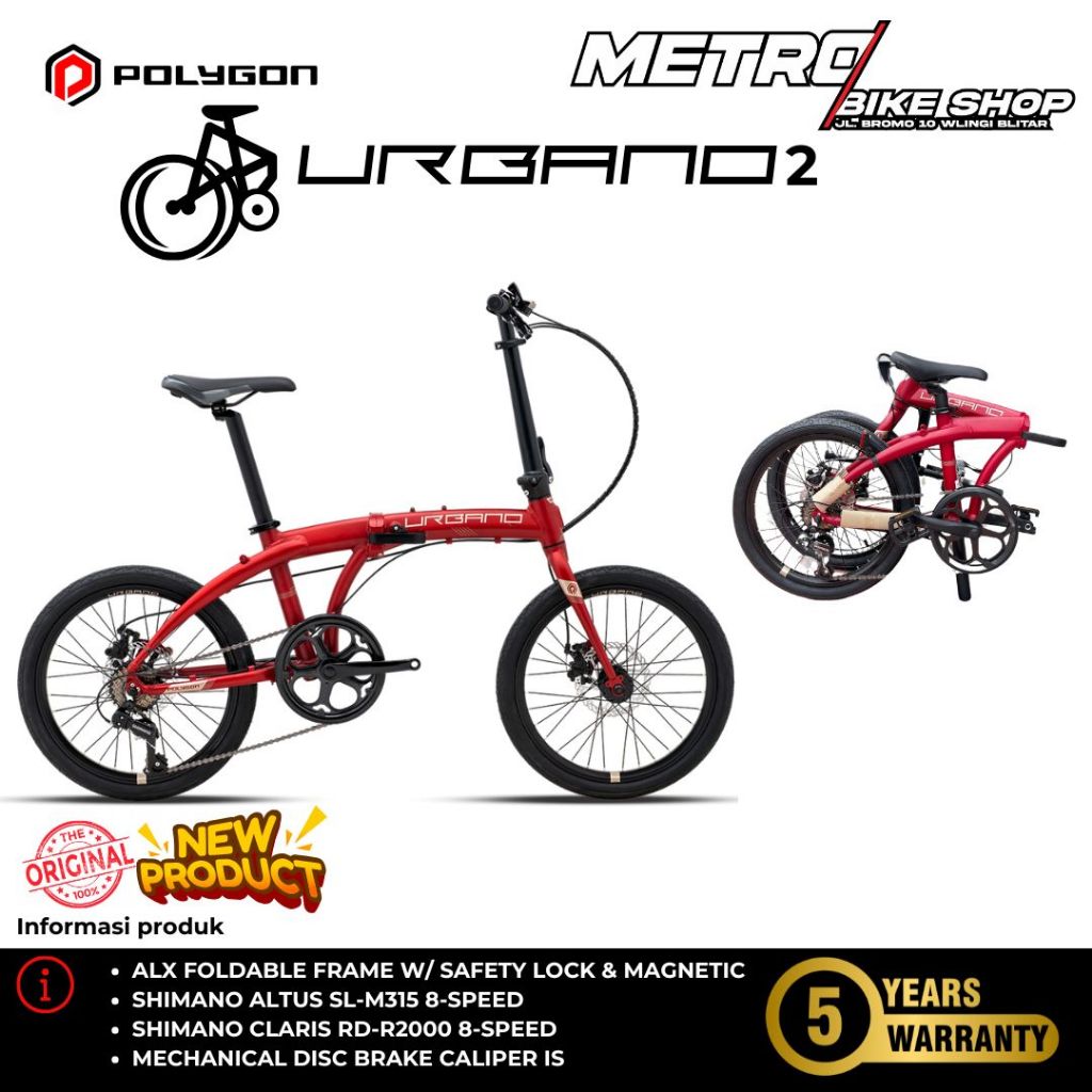 Sepeda Lipat Polygon Urbano 2 Folding Bike Polygon
