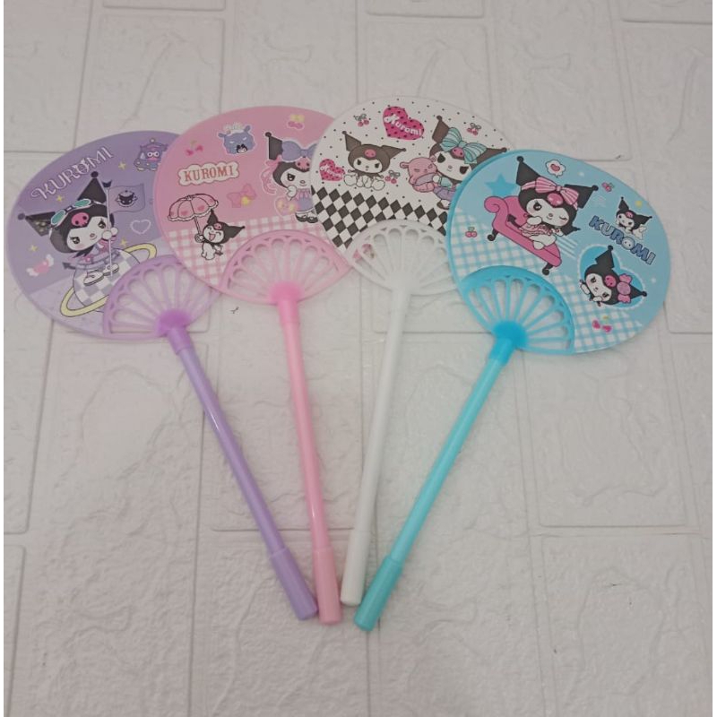 

1 PCS Bolpen Gel Kipas Kuromi / Pulpen Jell Kipas Kuromi